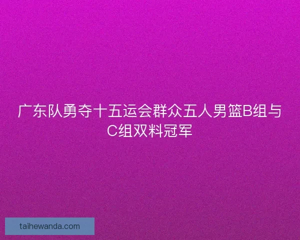广东队勇夺十五运会群众五人男篮B组与C组双料冠军