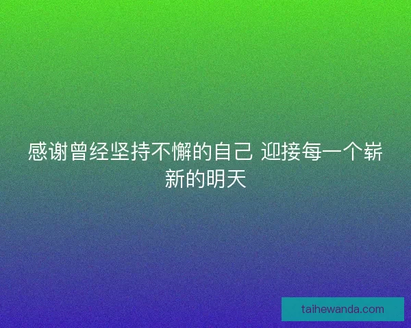 感谢曾经坚持不懈的自己 迎接每一个崭新的明天