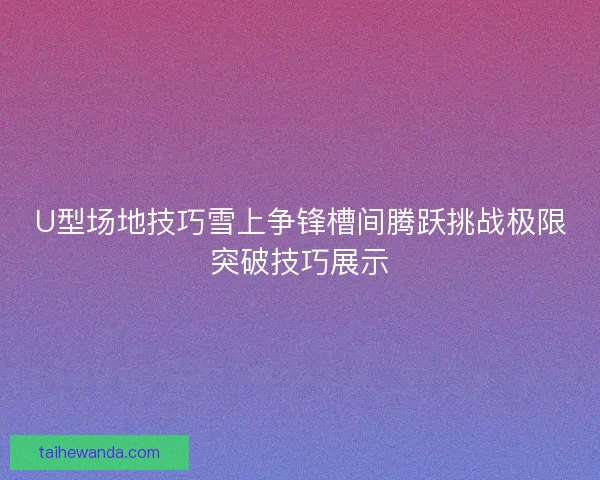 U型场地技巧雪上争锋槽间腾跃挑战极限突破技巧展示