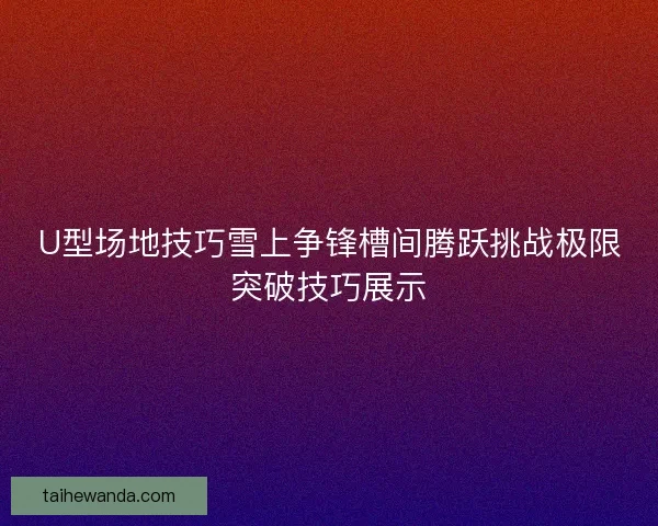 U型场地技巧雪上争锋槽间腾跃挑战极限突破技巧展示