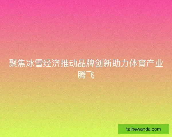 聚焦冰雪经济推动品牌创新助力体育产业腾飞